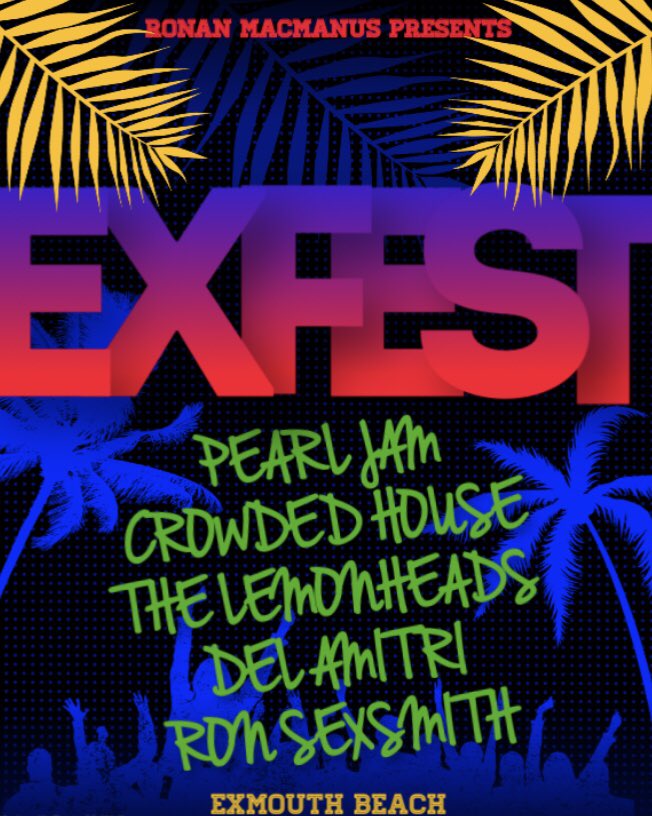 FantastivalP's tweet photo. In our new podcast @rmacmanusmusic @brandnewzeros chose these acts for his #EXFEST Fantasy Festival:🎫🎵

Headliner: @PearlJam
Pre Headliner: @CrowdedHouseHQ
Midway Madness: @TheLemonheads
Super Seconds: @DelAmitri 
Opening Act: @RonSexsmith

▶️https://t.co/H5s16aX9NL

Come on!🎧 https://t.co/82r6eOL95X