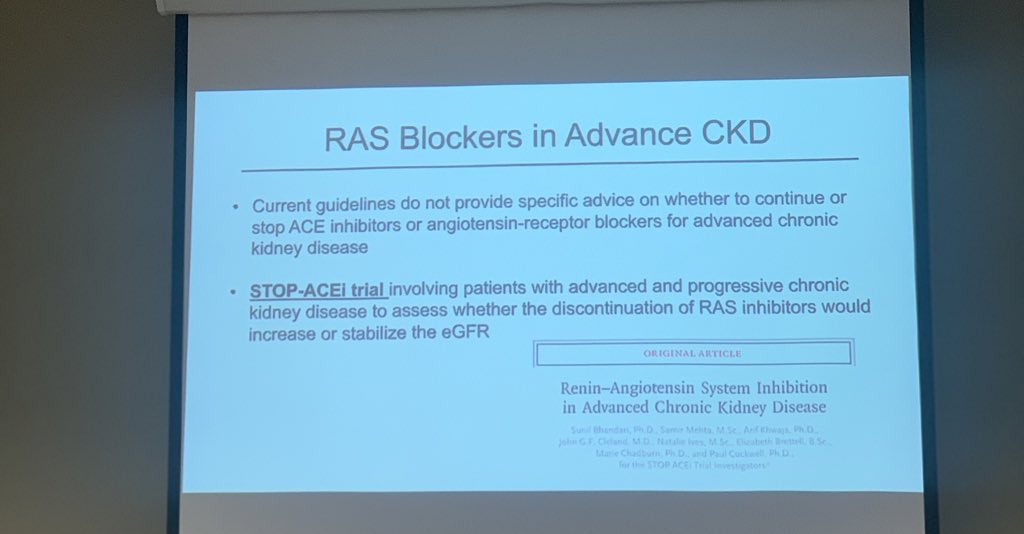 Excellent talk #Nephfellow Aadil Kaisani 
STOP ACE Trial 🛑