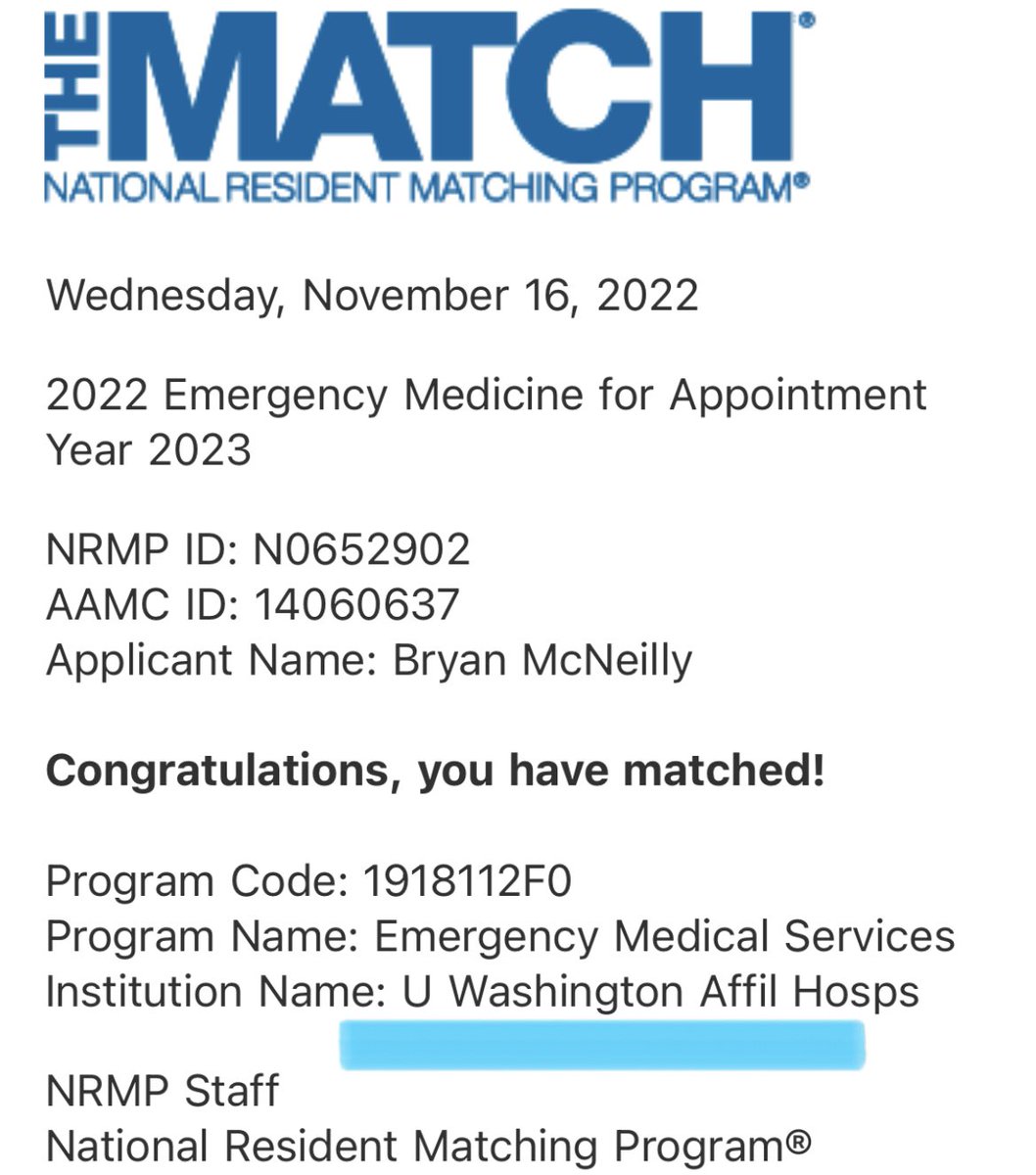 I couldn’t be more excited to match into EMS Fellowship at #UWashEMS @UWashEM/@AirliftNW/@SeattleFire/@KingCoMedicOne !!!!

I couldn’t be more thankful to @LawnerBen 

Cannot wait to join this incredible team!! 🙌 @andymccoymd @alatimer13 @CatherineCounts @SayreMR @thomasrea