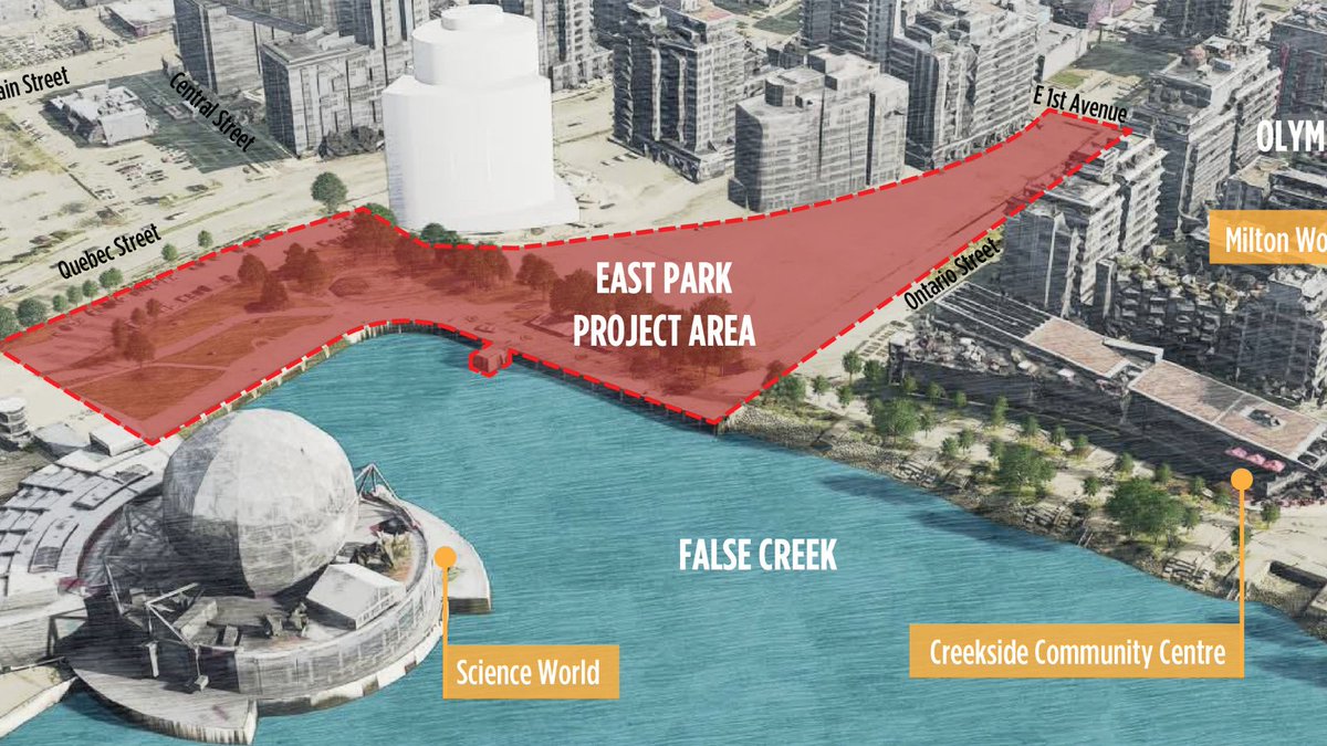 ParkBoard's tweet photo. A new park is coming to False Creek! 

East Park, located between Creekside Community Centre and Science World, offers a unique opportunity to reimagine this shoreline. 

Help shape the design and vision for East Park. Find out more ➡️ https://t.co/LNAZr5olrc https://t.co/vyUSXQkW53