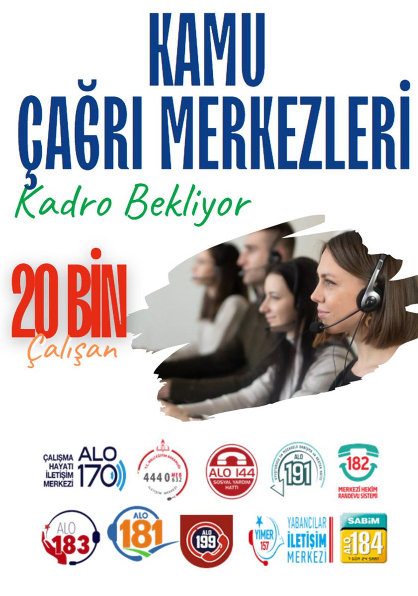 PTT 
TELEKOM
ÇAĞRI MERKEZLERİ ve BÜTÜN taşerona ayrımsız Amasız fakatsız KADRO verilsin.

#TaşeronaAcilÇözüm

#TaşeronaKadro
#TaşeronuDuyun
#TaşeronBitsin

<a href="/TBMMresmi/">TBMM</a> 
<a href="/HMBakanligi/">T.C. Hazine ve Maliye Bakanlığı</a> 
<a href="/UABakanligi/">T.C. Ulaştırma ve Altyapı Bakanlığı</a> 
<a href="/csgbakanligi/">T.C. Çalışma ve Sosyal Güvenlik Bakanlığı</a> 
<a href="/saglikbakanligi/">T.C. Sağlık Bakanlığı</a>