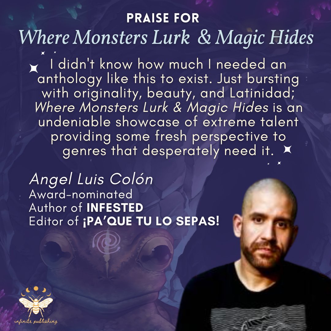 beeinfinite_'s tweet photo. Award-nominated writer and editor, Angel Luis Colón (@GoshDarnMyLife) is the author of upcoming horror YA novel, INFESTED. He read our #newbook and shared this heartfelt review!

Order at https://t.co/4fWY1BH8i3 
#SFF #shortstories #latinx #WritingCommmunity https://t.co/mYBNtGlrA0