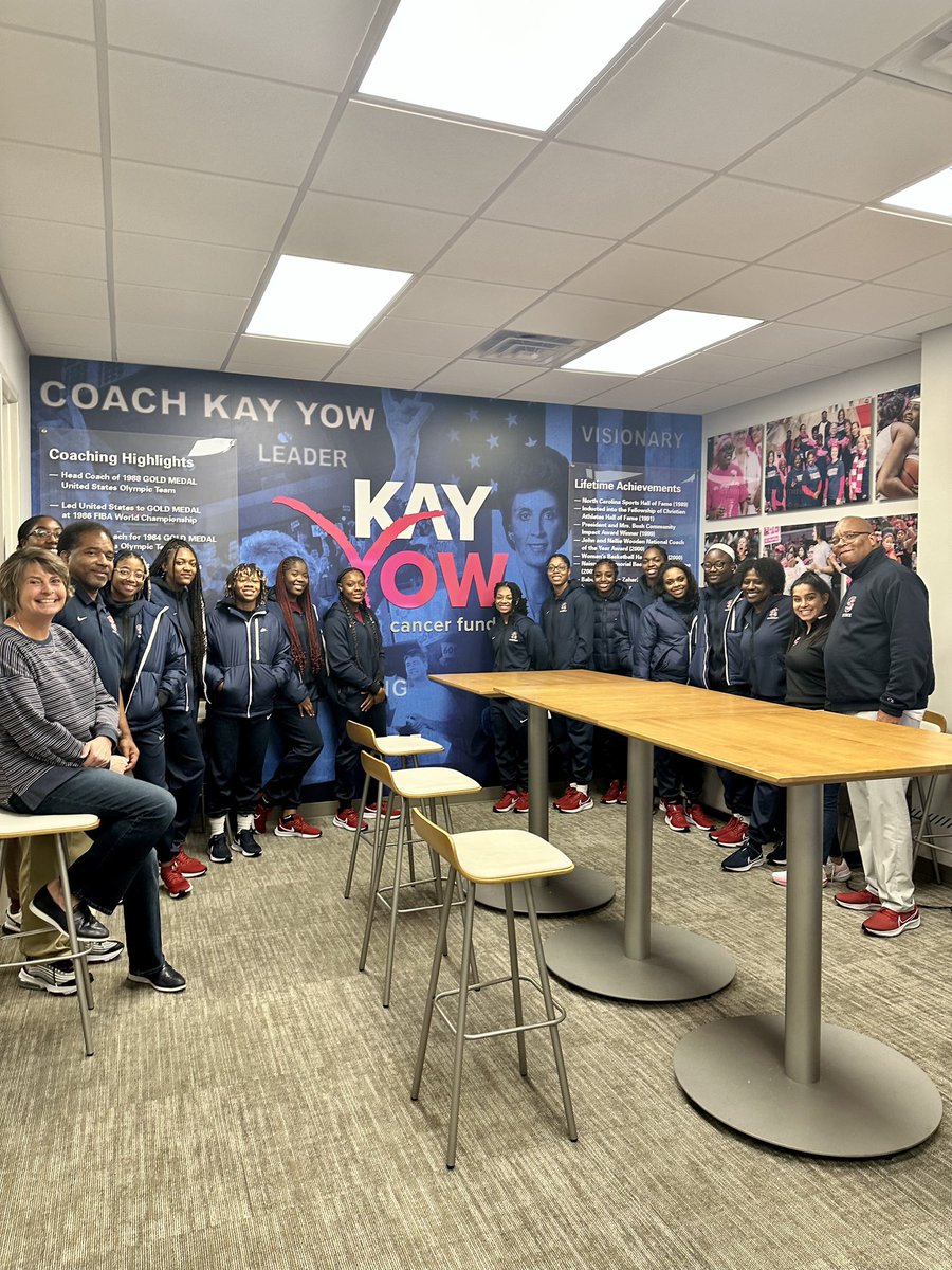 CoachEatmanSCSt's tweet photo. Over the past 12 years, a nation of coaches have united in the fight against ALL cancers affecting women. Play4Kay stories give hope, courage, and strength. Today, our team learn first hand about why they play ! 
Visionary. Leader. Champion. https://t.co/6aBCcqwEXo