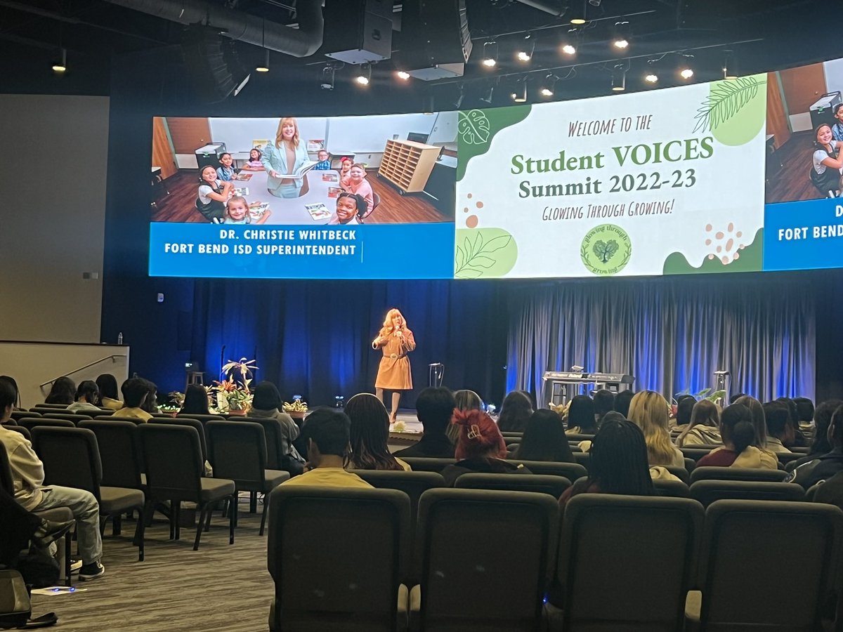 Thank you Dr. Whitbeck for being the Keynote speaker at our annual Student Voices Summit. Thank you for sharing your story with us. You are a perfect example of Glowing Through Growing! <a href="/FortBendISD/">Fort Bend ISD</a>