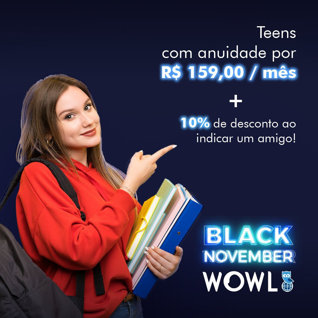 wowleducation's tweet photo. 🚨 BLACK NOVEMBER IMPERDÍVEL! 🚨
Valores que cabem no bolso para que seu filho comece a estudar inglês ainda esse ano.
Sem taxa de matrícula, com aprendizagem 50% mais rápida que outras escolas.

Acesse https://t.co/dHDjWRQHmb e descubra a oferta ideal para a idade do seu pequeno https://t.co/LkIfrZZgTM