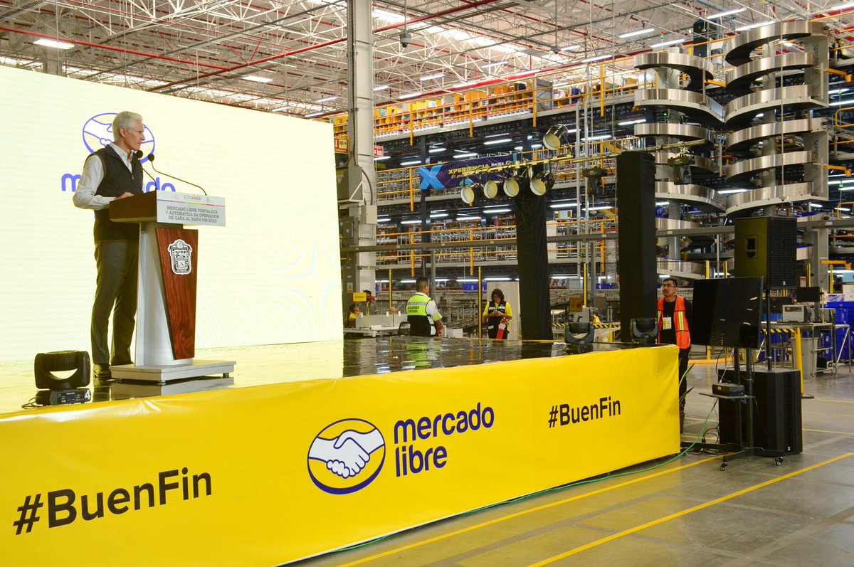 Pusimos en marcha la automatización de las operaciones del Centro de Distribución de <a href="/Mercadolibre/">Mercado Libre</a> en #Tepotzotlán, con la cual reducirán de manera importante los tiempos de envío.