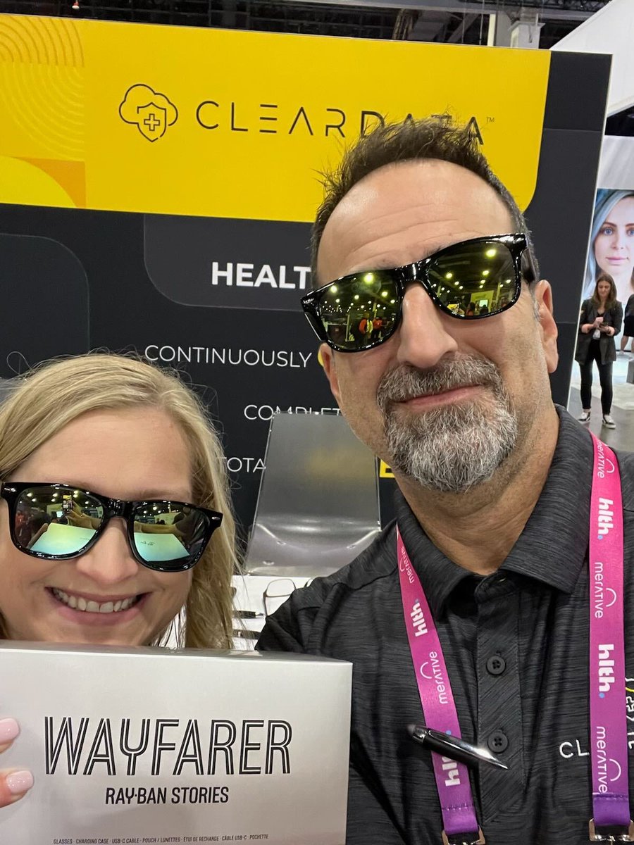 cleardatacloud's tweet photo. Another great day at the #HLTH2022 show! Thank you to all who visited our booth.  

Congratulations to the day 2 winner of the Ray-Ban smart wayfarers, Jessica Mazurowski of @navituspbm. We enjoyed talking #healthtech, #pharma cost efficiencies, &amp; #healthcarecloud with you! https://t.co/VQsbouYQUp