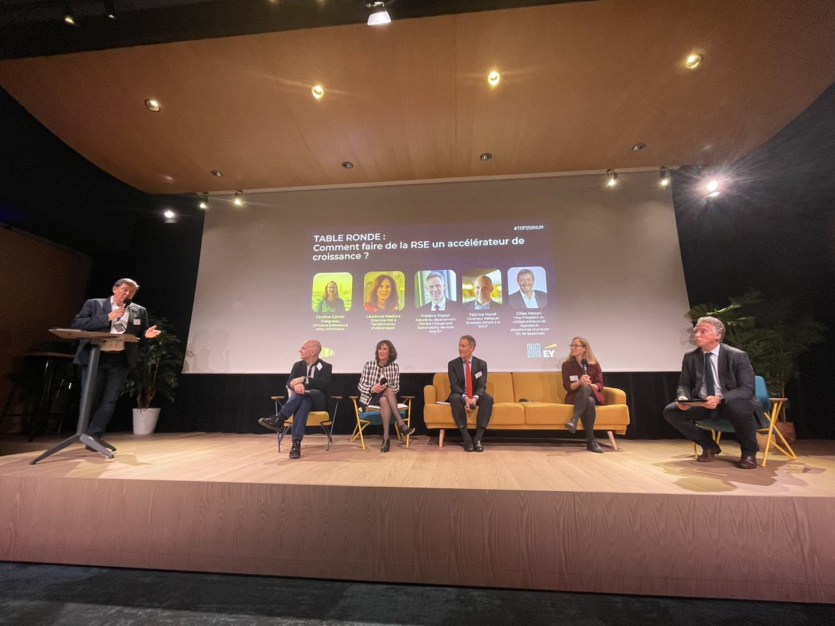 #top250num début de la table ronde sur « comment faire de la #RSE un accélérateur de croissance? » <a href="/EYFrance/">EY France</a> <a href="/numeum_/">numeum</a>