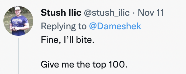 Dameshek's tweet photo. Here ya go, Stush...
100 EGREGIOUS DISGRACES in pro football worse than the Colts hiring Jeff Saturday
(as you'll notice, it's far from a complete list)
-> https://t.co/9VIDpbbpga https://t.co/wEwcFRrfSN