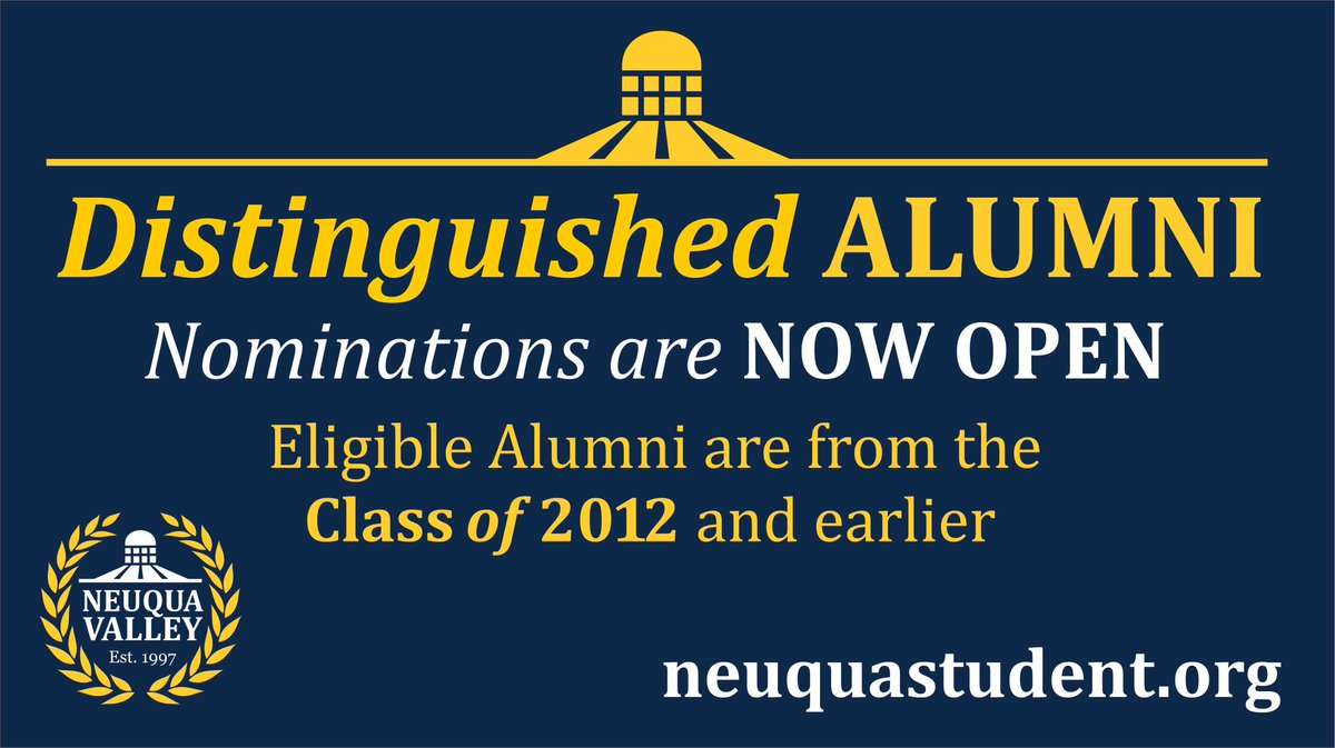 Nominations for Distinguished Alumni are now open. Nominees can be from the Class of 2012 and earlier. neuquastudent.org
