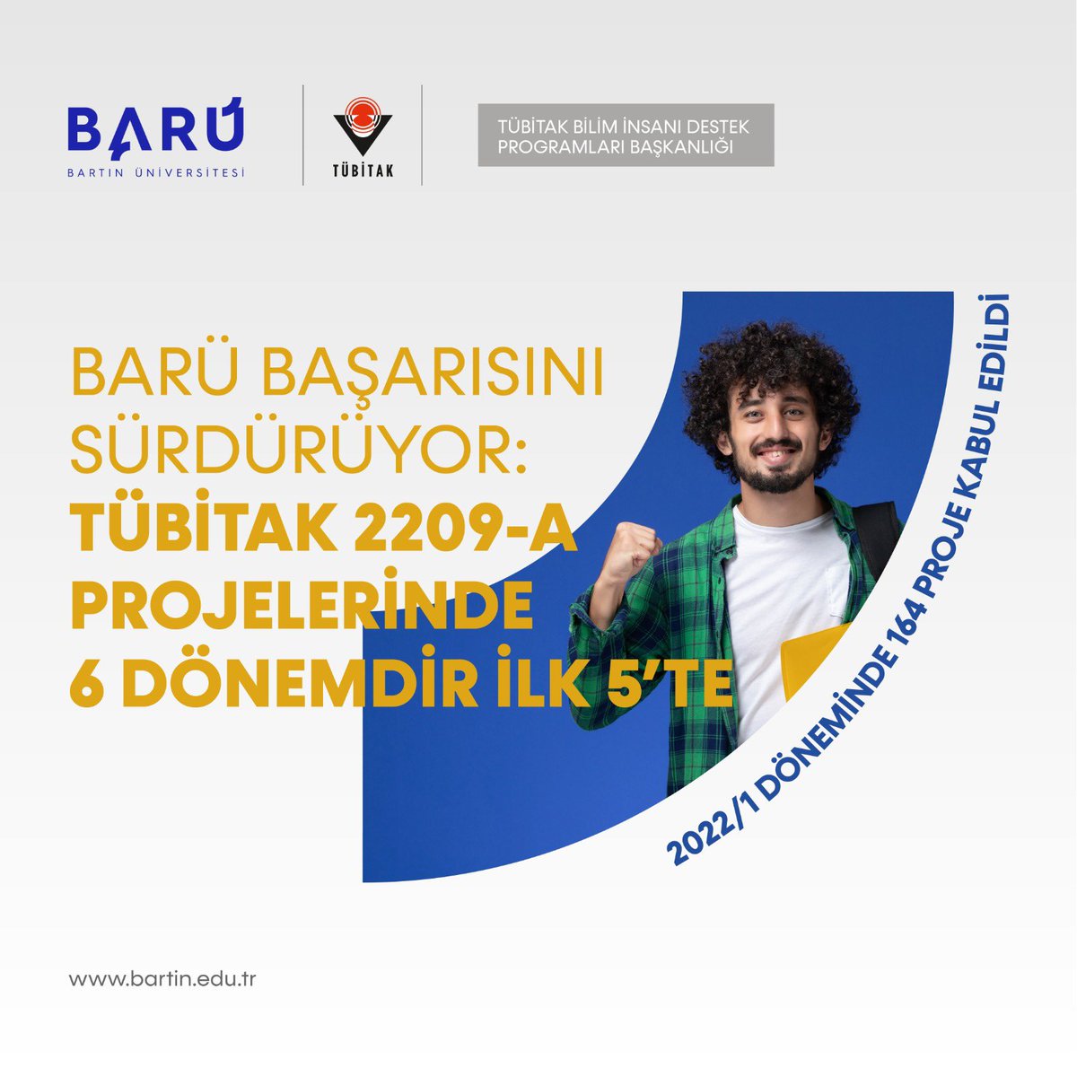 baruedutr's tweet photo. Türkiye’nin en fazla öğrenci projesi üreten yükseköğretim kurumlarından biri olan Bartın Üniversitesi (BARÜ), TÜBİTAK 2209-A kapsamında kabul edilen 164 projesiyle Türkiye 5’incisi oldu.

@erolozvar @karmuhsin @OFUrsavas 

https://t.co/gmNGPzAWuY https://t.co/4sDQ2Po0BX
