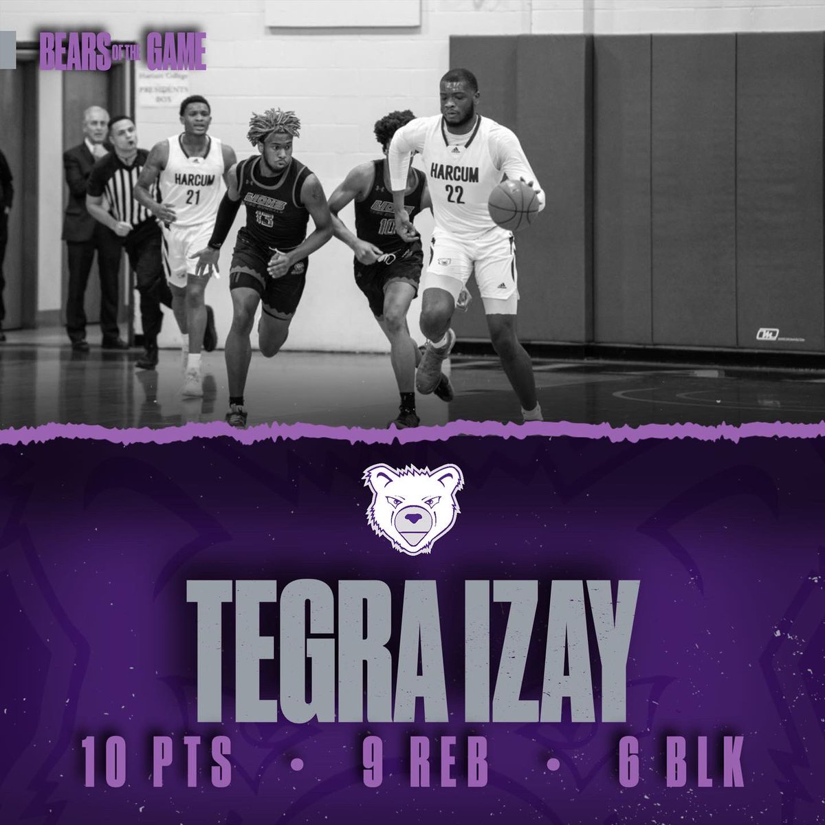 Our 3 Bears of the Game against County College of Morris!

We are back in action on Friday night at 7:00 PM at Our Mother of Good Counsel Gymnasium against Olympus Prep.