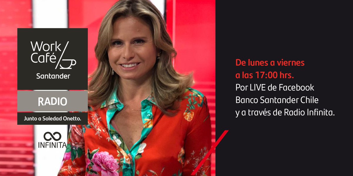 Hoy en #WorkCaféSantander por <a href="/infinitafm/">Radio Infinita</a>, <a href="/SoledadOnetto/">Soledad Onetto G.</a> hablará con Tincho Calzetti, CEO y cofundador de Seeds; Ignacio Ríos, “El niño palta”; Tomás Cifuentes, fundador y CEO de Reqlut y Felipe Delpino, CEO y Cofundador de Carebox Lab.
