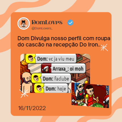 domlovers_'s tweet photo. Dom Divulga nosso perfil com roupa do cascão na recepção Do Iron @dingdomHB https://t.co/YaNdbzl1Qe
