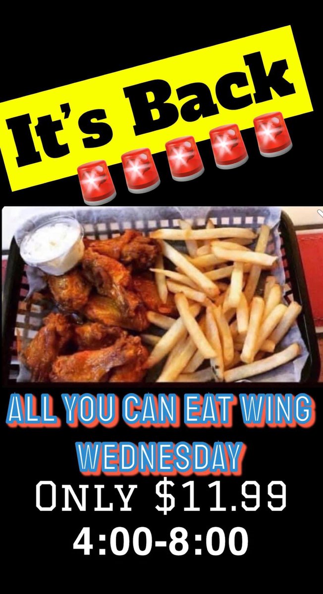 McsobersSaloon's tweet photo. Help us spread the word

Retweet for your chance at a Mcsober's Saloon $25 Gift Card. 

All You Can Eat Wing Wednesday is back for only $11.99 https://t.co/LbrpUvXUwB
