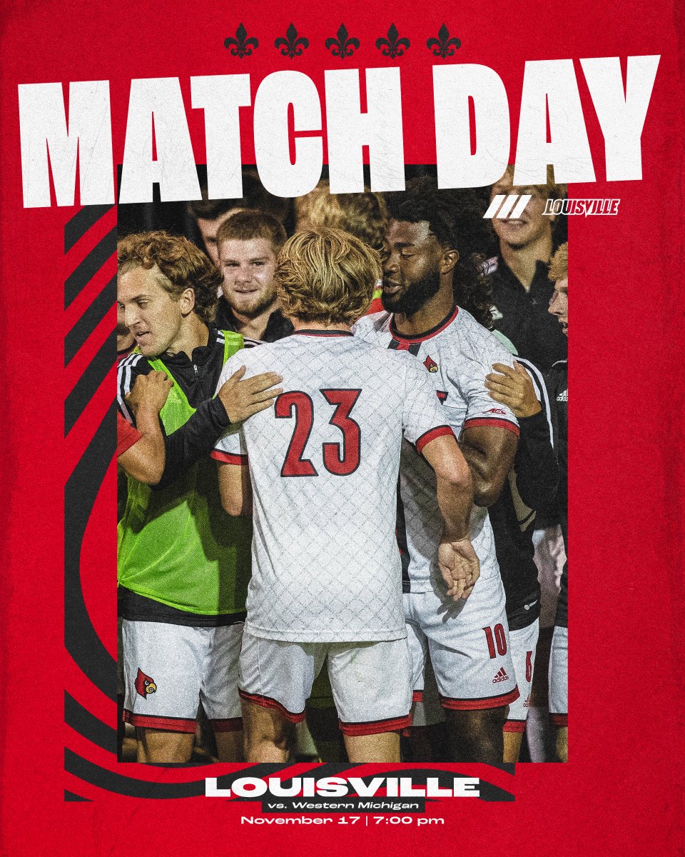 Home NCAA Tournament match day. LET'S GO‼️

🆚  Western Michigan
🕖  7:00 pm
📍  Lynn Stadium
🎟️: uofl.me/3tx31fv 
💻: uofl.me/3UHrVoD
📊: uofl.me/3V1VAbT

#GoCards X #NCAASoccer