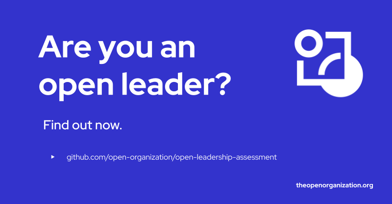 The Open Organization project (@openorgproject) on Twitter photo We launched the Open Leadership Assessment this week. Use this pair of surveys to spark team-level conversations about working and leading openly. Learn more: bit.ly/3UTmYZt #TheOpenOrg #leadership We launched the Open Leadership Assessment this week. Use this pair of surveys to spark team-level conversations about working and leading openly. Learn more: bit.ly/3UTmYZt #TheOpenOrg #leadership