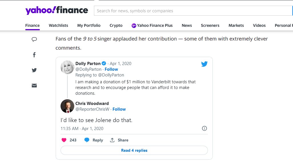 ReporterChrisW's tweet image. That time I *finally* made @YahooFinance:
finance.yahoo.com/news/dolly-par…