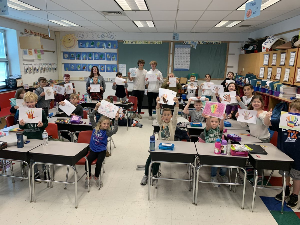 Our guys <a href="/Josh_Phillips25/">Josh Phillips</a> and <a href="/KannonZdimal/">kannon zdimal</a> spending some time at TVEC helping out a third grade class complete a Thanksgiving activity!