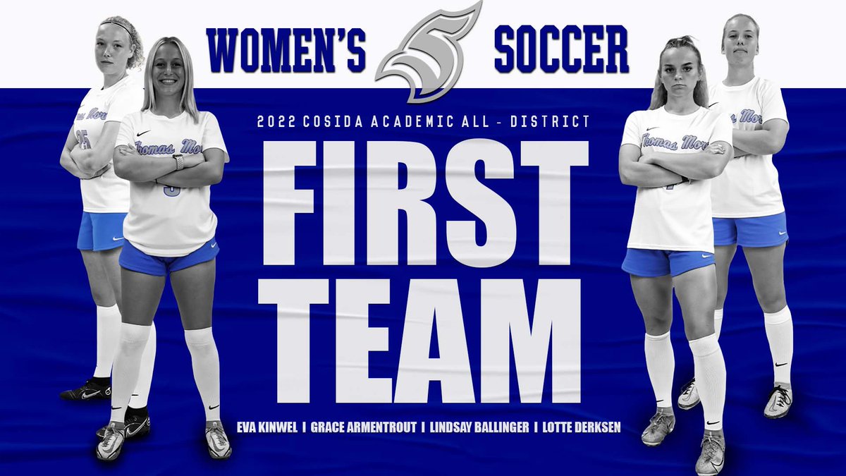 Congrats to women's soccer players Eva Kinwel, Grace Armentrout, Lindsay Ballinger, &amp; Lotte Derksen for being named to the 2022 CoSIDA Academic All-District First Team.

<a href="/TMU_WSoccer/">TMU Women's Soccer</a> 

#LetsGoSaints