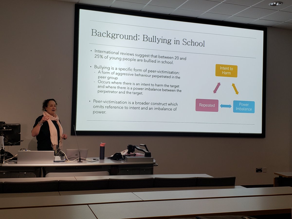 Great talk by Dr. Nathalie Noret @natnoret @DeptEdYork on 'Thoughts & Feelings About Bullying' as part of the @PsychologyNTU External Seminar Series hosted by @LucyRBetts. Thanks, Nathalie. The perfect talk for #AntiBullyingWeek