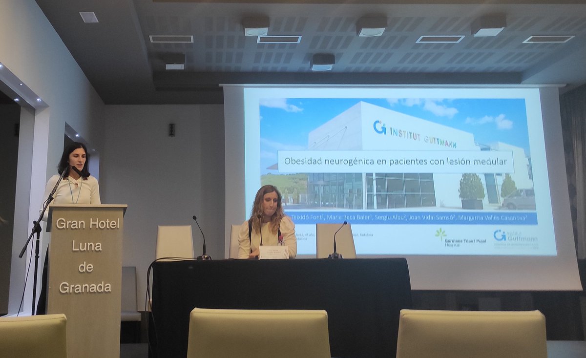 mgtvalles's tweet photo. Excel·lent presentació de la Dra Claudia Teixidó #MIR de @hgermanstrias del treball fet a @IGuttmann sobre obesitat i lesió medul·lar. #paraplejia2022 https://t.co/vYAZBDOayE