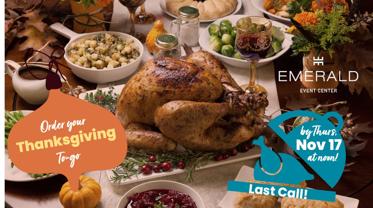 We're thankful that there's still a little bit of time to get your order in... but not a lot so call asap! 440-695-1480  Menu: emeraldeventcenter.com/menu/thanksgiv…