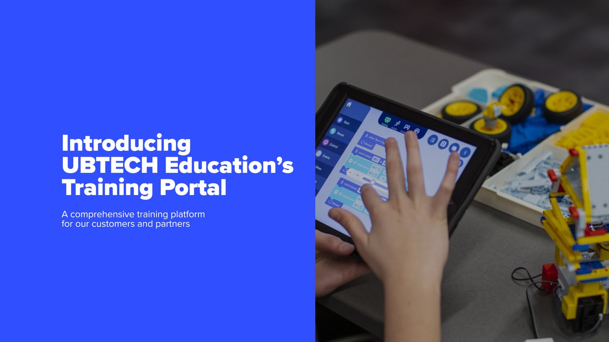 ubtechedu's tweet photo. Introducing @ubtechedu's new training portal! This platform is an incredible resource for our valued customers and partners to access comprehensive training courses, webinars, guides, and other content related to UKITs, uCode, curriculum, and more: https://t.co/nzV9XfpbF9 https://t.co/YzE0czFuiy