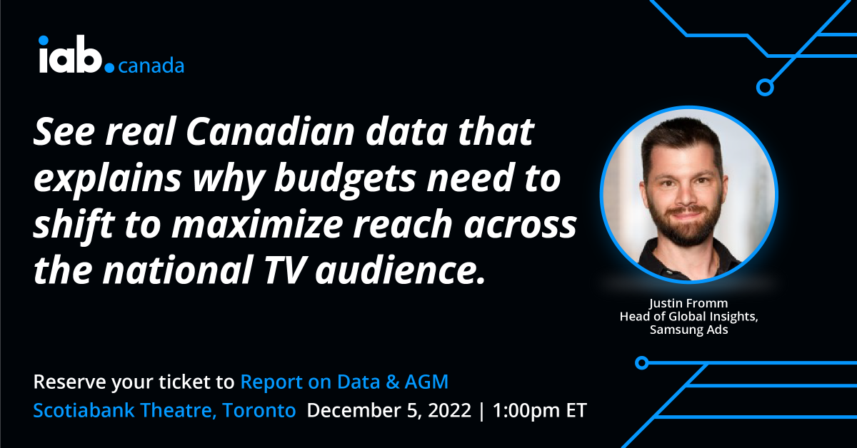 iabcanada's tweet image. Don’t miss @Samsung_Ads’ session on CTV. Secure your spot before it’s too late! hubs.ly/Q01sslKg0 

#ReportonData #IABCanada
