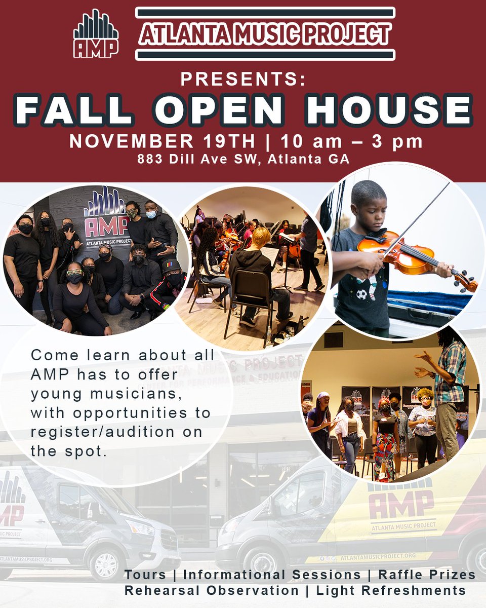 ATLmusicproject's tweet photo. Open House at AMP Center 11/19 - Several Job Openings for pro musicians/music educators & arts administrators - New Concert Band program starting in January - plus November Highlights - https://t.co/iIx9CtoSk9 #atlmusicproject #artistjobs #atl #openhouse #band #musiced #jobs https://t.co/nOe1m63M0Z