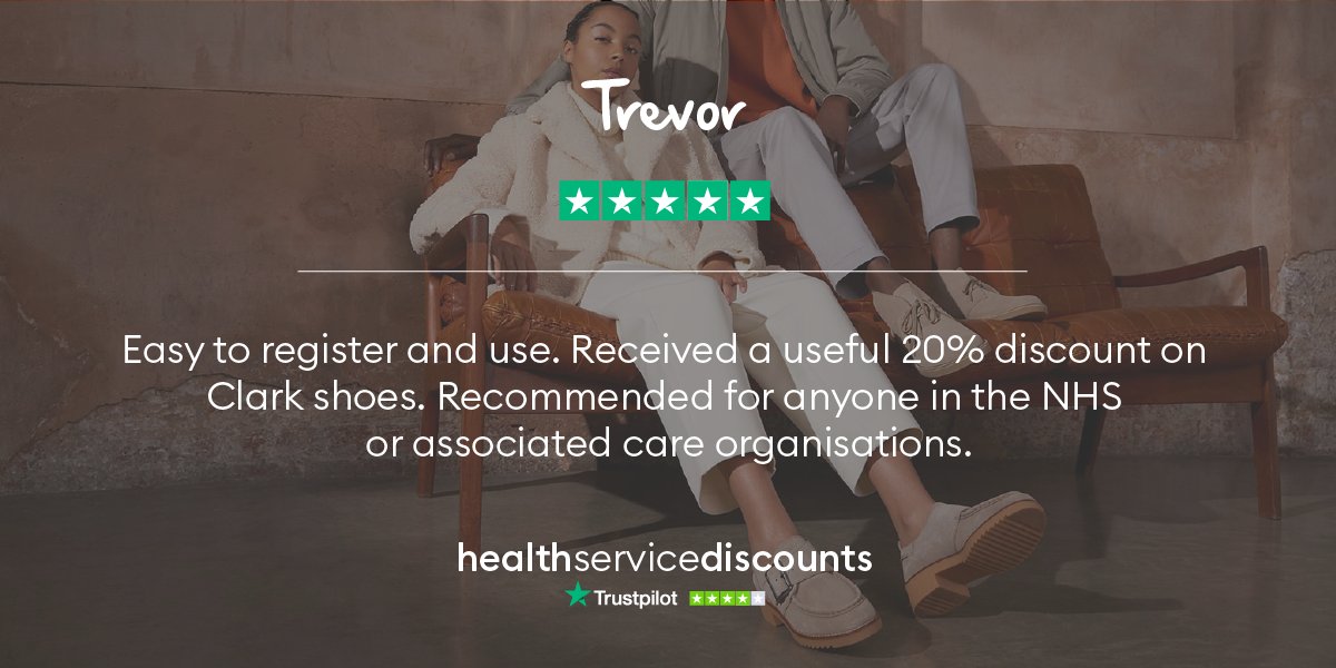 hs_discounts's tweet photo. See what our members are saying about us!ย โญ
Shop 20% NHS discount at @clarksshoesย ๐ https://t.co/a9Dl028S9g
#clarks #nhsdiscount #healthservicediscounts #costofliving #shoes https://t.co/py3g1hfgrp