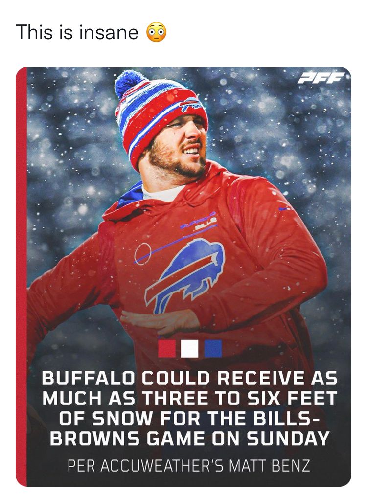 OnSideKicksPod's tweet photo. One of our team is calling an audible on his bet of the week called on the podcast this week. New bet - Bills and Brown's Under 42.5 points / Over 42.5cm of snow 🤷‍♂️ https://t.co/D1Gy6qcr1m