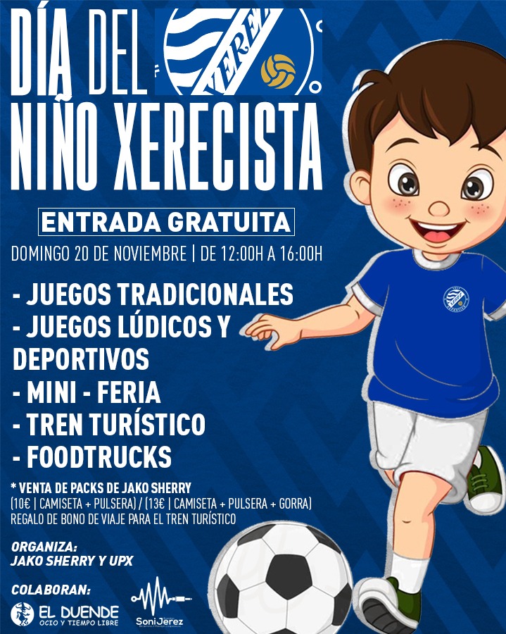 XerezDFC's tweet photo. CARTEL | 𝐃𝐢́𝐚 𝐝𝐞𝐥 𝐍𝐢𝐧̃𝐨 𝐗𝐞𝐫𝐞𝐜𝐢𝐬𝐭𝐚 🧒👧

Un día para disfrutar en familia, con amigos y rodeados de xerecistas 💙🤍

¡Te esperamos este domingo a partir de las 12:00 en la Pradera Hípica de Chapín! ¡No faltes! 

Más info ➡️ https://t.co/J0r5L3BEfu https://t.co/XhCwmCT9uY