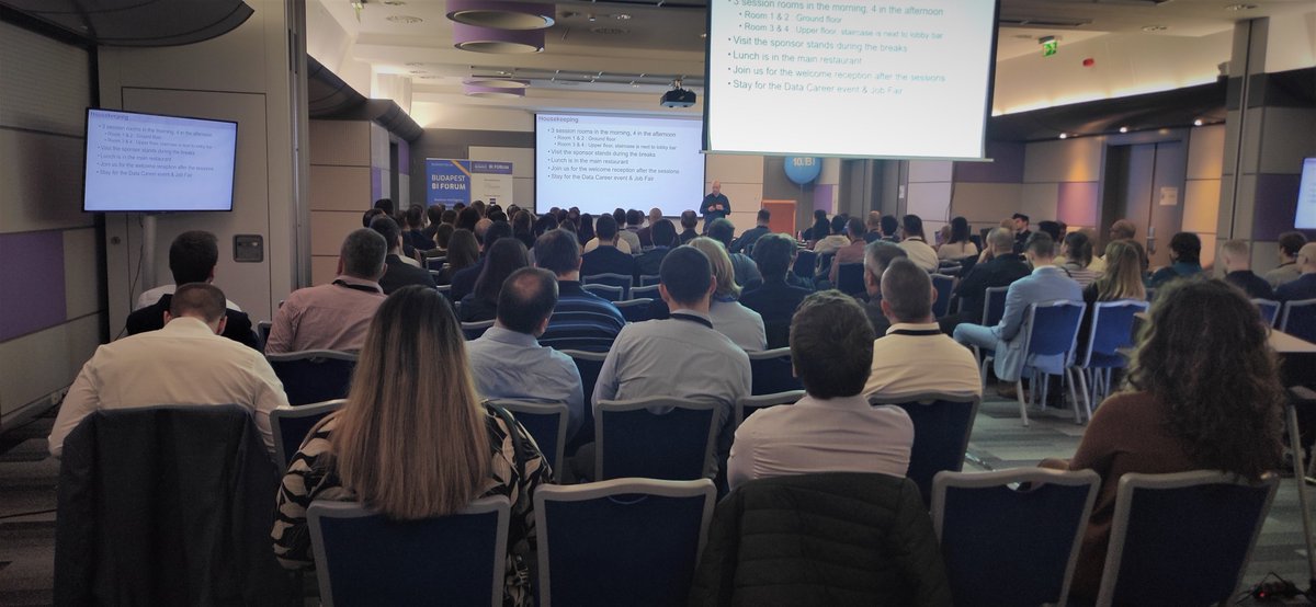 BudapestBI's tweet photo. The first, personal day of the conference has come to an end. The professional presentations, discussions and programmes were held in a great atmosphere, as the snapshots taken at the event show! 🤩 https://t.co/smLc7otNWP