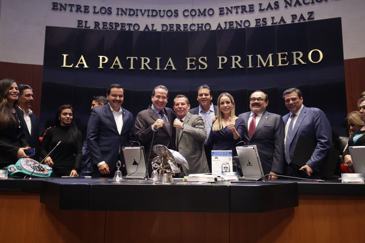 Nuestro campeón de campeones <a href="/Jcchavez115/">Julio César Chávez</a> despertó un gran ambiente de alegría y fraternidad en el <a href="/senadomexicano/">Senado de México</a>. ¡Bienvenido! 🥊