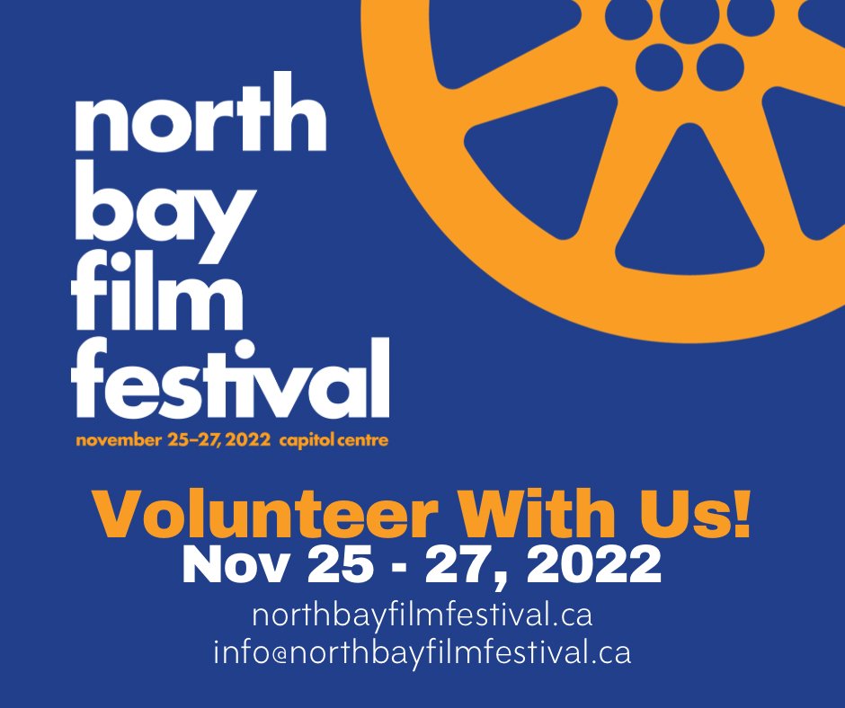 Volunteers needed for the 2022 North Bay Film Festival!
We are looking for volunteer ushers and ticket-takers. Volunteers receive a free festival pass! Students can also earn community service hours!

Follow the link now to our Volunteer Sign-up form!
northbayfilmfestival.ca/nbff2022/volun…