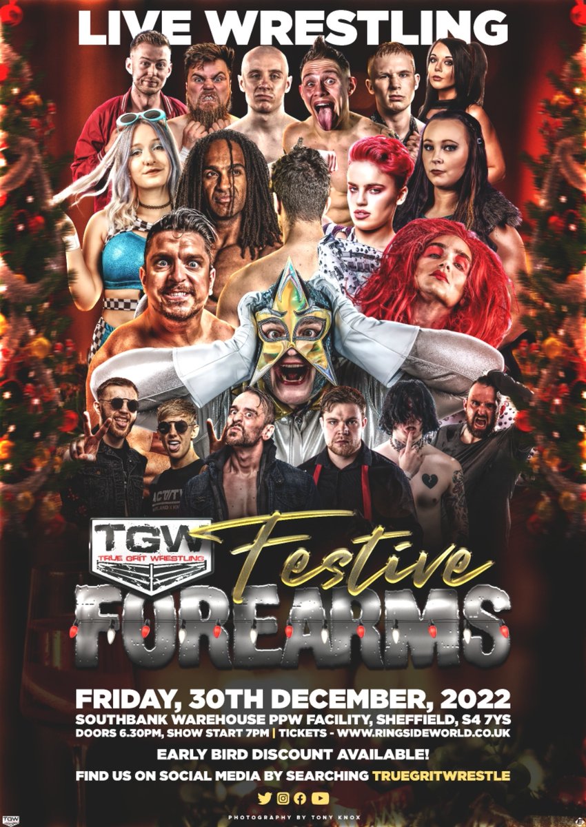 🚨SHOW ANNOUNCMENT🚨 TGW comes to @PursuitProWres in Sheffield on 30th December! The last of the Christmas parties - Festive Forearms🎄🥳 🎟 Early Bird discount available from Ringside World (limited seating available) ringsideworld.co.uk/event3386/fest…