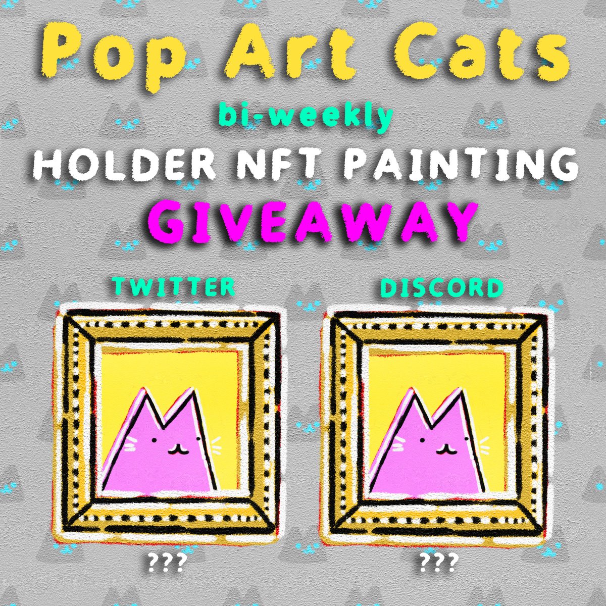 #PopArtCats PHYSICAL🎨 PAINTING #GIVEAWAY!

EVERY other week we select 2 holders to have one of  their #PAC #NFTs painted by our founder <a href="/mattchessco/">Matt Chessco</a>!

To Enter: (MUST QUOTE RETWEET)
✅LIKE ♥️, QUOTE RETWEET w/ a comment of why you LOVE being a PAC holder
✅TAG 2 friends below 👇