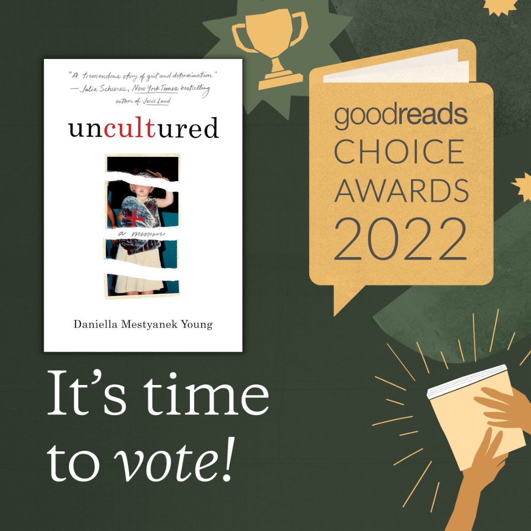 So freaking proud to have UNCULTURED nominated for the rare award decided on by readers, the <a href="/goodreads/">Goodreads</a> choice awards 2022! 

If you have a moment, voting is till the 27th ❤️❤️❤️
goodreads.com/choiceawards/b…