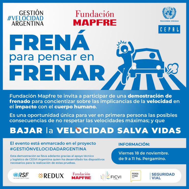 “Frená para pensar” jornada de demostración de frenado que se llevará a cabo el viernes 18 en Pergamino dentro del proyecto #GestionVelocidadArgentina de <a href="/cepal_onu/">CEPAL</a> con colaboración de <a href="/UN_RSF/">UNRSF – UN Road Safety Fund</a> @ConsejoRedux <a href="/fmapfre/">Fundación Mapfre</a> <a href="/FICVI1/">FICVI</a> @InfoSegVial <a href="/MuniPergamino/">Muni Pergamino</a>
➡️ noticias.pergamino.gob.ar/2022/11/16/est…