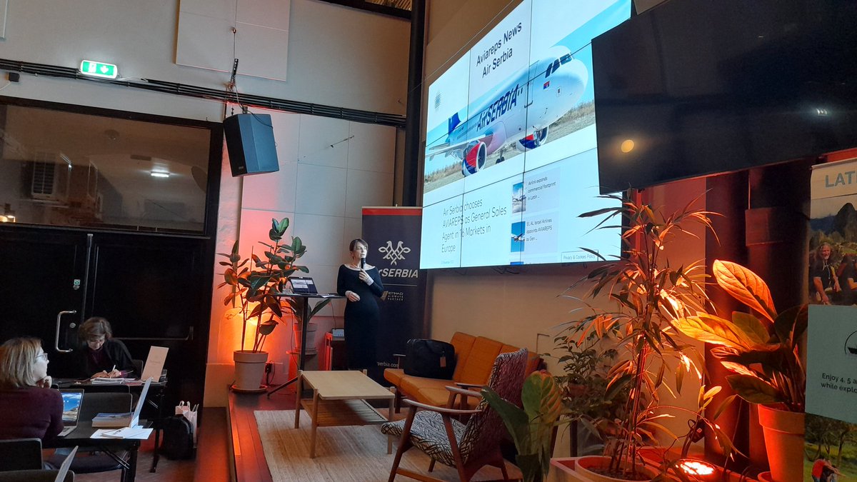 SRBinNorway's tweet photo. So proud to be at the presentation of our flag carrier Air Serbia at Aviareps Roadshow 2022, together with dear colleagues from the National Tourism Organisation of Serbia here in Oslo. Welcome all, Experience Serbia! @serbiatourism https://t.co/xSp15MnerM