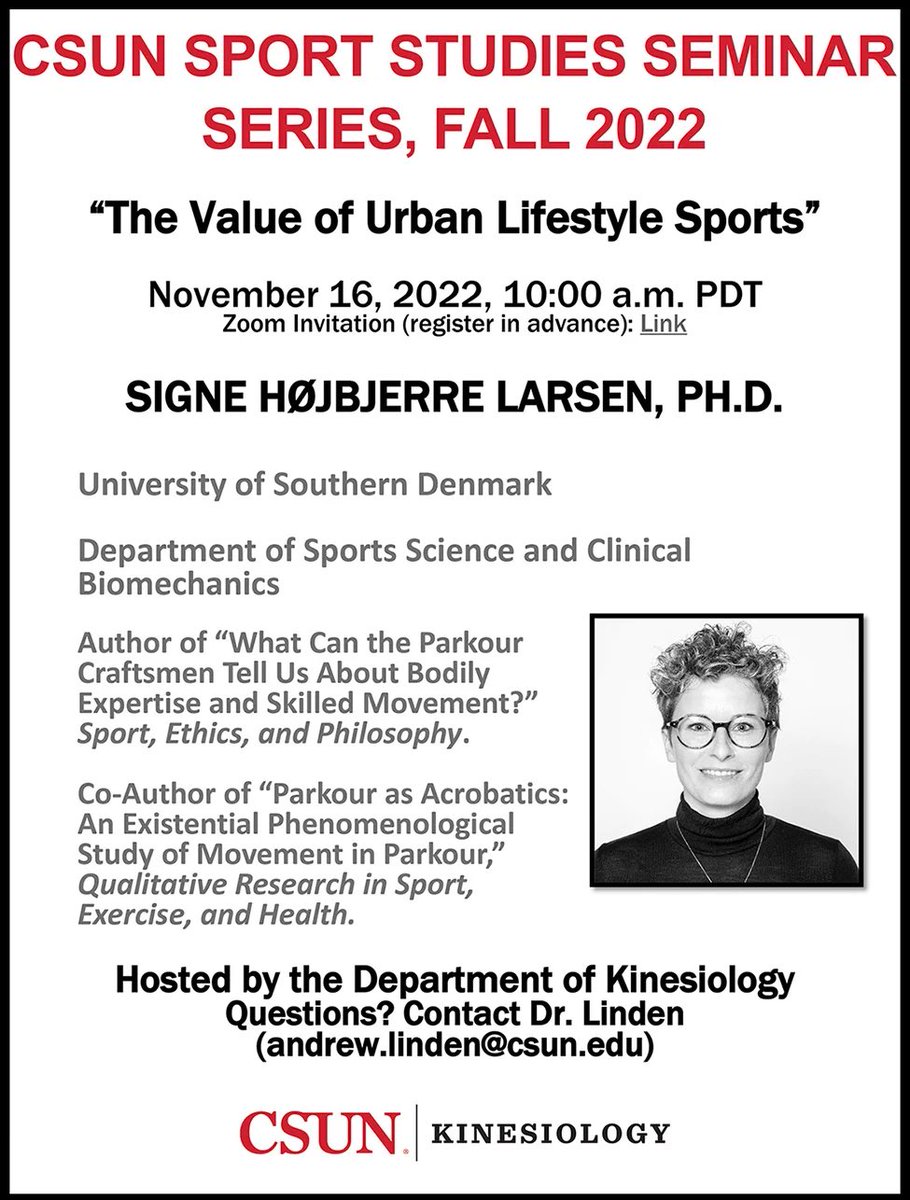 Signe Højbjerre (@signehoj) on Twitter photo Thanks to <a href="/csunorthridge/">Cal State Northridge</a> @AndrewDLinden and <a href="/McLaughlinDoug/">Douglas McLaughlin</a> for giving me the opportunity to share my research on urban lifestyle sports 🛹🛴⛹️♀️ #SDUIOB #gadeidræt Thanks to <a href="/csunorthridge/">Cal State Northridge</a> @AndrewDLinden and <a href="/McLaughlinDoug/">Douglas McLaughlin</a> for giving me the opportunity to share my research on urban lifestyle sports 🛹🛴⛹️♀️ #SDUIOB #gadeidræt