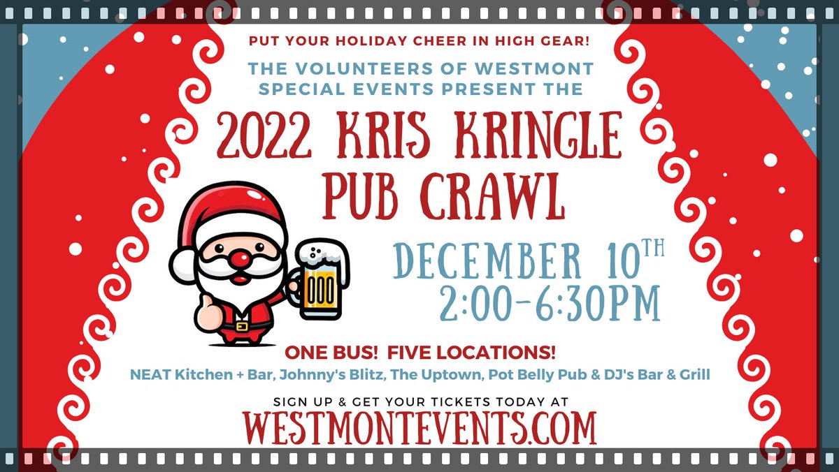 WSEC's tweet photo. You are invited to 2022 Kris Kringle Pub Crawl  - Saturday, December 10 - https://t.co/a6nCj8p8a6 https://t.co/7ZmXvwZz0N