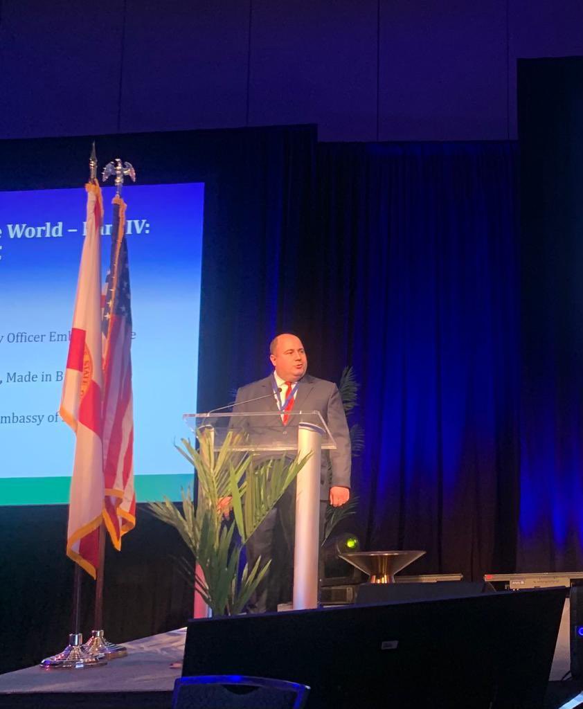 SRBinUS's tweet photo. Being among the keynote speakers at the “Doing Business with the World” panel, Minister Counselors Kozarev and Radojicic participated at the #FITCE event - Florida International Trade and Cultural Expo, and highlighted #Serbia’s business, trade and investment potential. https://t.co/MCXWyNsZMr