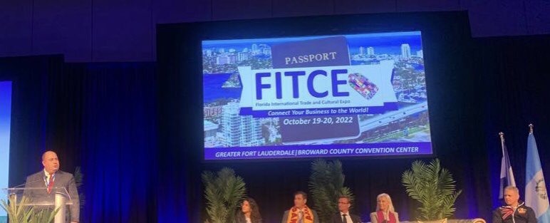 SRBinUS's tweet photo. Being among the keynote speakers at the “Doing Business with the World” panel, Minister Counselors Kozarev and Radojicic participated at the #FITCE event - Florida International Trade and Cultural Expo, and highlighted #Serbia’s business, trade and investment potential. https://t.co/MCXWyNsZMr