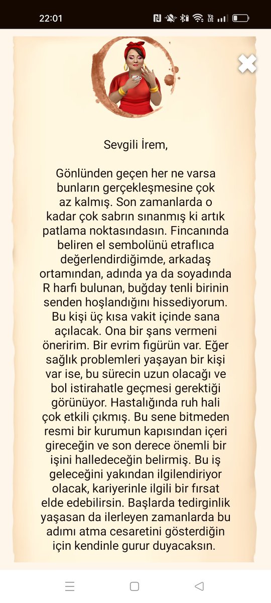 Akşam aktivitesi olarak falcı bacıya kahvemizi gönderdik ✔️