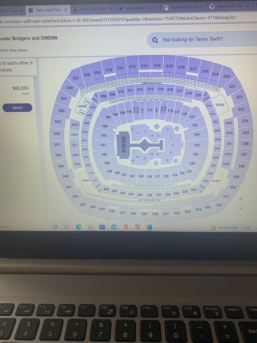 BethEllynSummer's tweet photo. Funny how Ticketmaster keeps crashing, yet stubhub is completely filled in now with purple, compared to yesterday. Someone’s sure getting tickets but it’s not the fans 🙃 https://t.co/bG19YV2E02