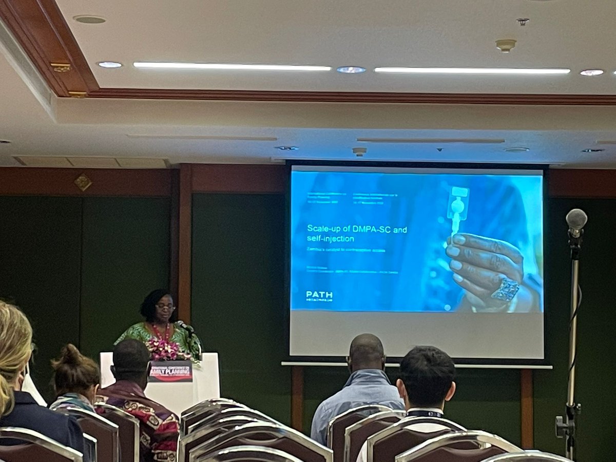 PATHtweets's tweet photo. PATH's Monica Mutesa (Zambia) and @AllenNamagembe1 (Uganda) share client and health worker experiences alongside Malawi and Zimbabwe presenters at #ICFP2022. One takeaway: community health workers are key to successful client #DMPASC #SelfInjection! https://t.co/6FNLP6PHWP https://t.co/TKsi7BqWxo
