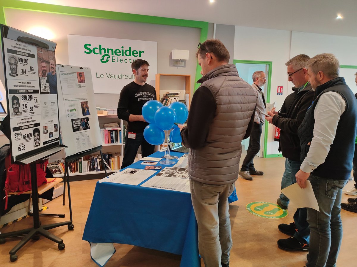 kfwacademy's tweet photo. Bravo à Schneider Electric Le Vaudreuil d’avoir organisé une journée de sensibilisation & d’information autour des cancers masculins le mardi 15 novembre.
👍🏻 Un grand MERCI à toute l'équipe pour leur accueil 🙏🏻
@MovemberFRA @MovemberUK
#AwarenessCampaign
#HavingFunDoingGood https://t.co/qp8O8jfvoY