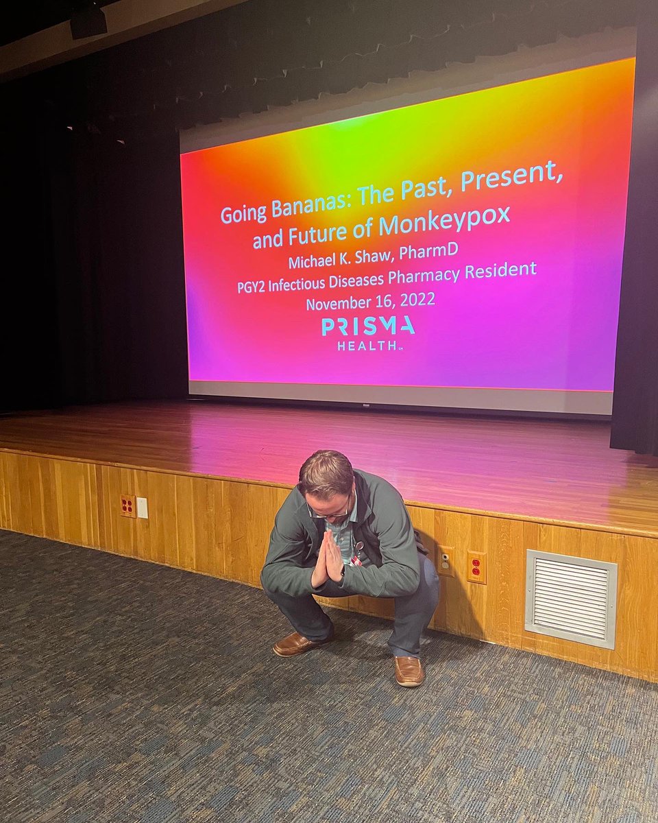 We went a little bananas over todays Grand Rounds 🍌 Great job 🎉 by our PGY2 ID resident, Michael Shaw, for his presentation on Monkeypox!